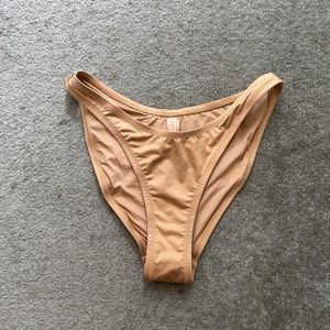 Skims Signature Swim Cheeky Tanga Bottoms Ochre